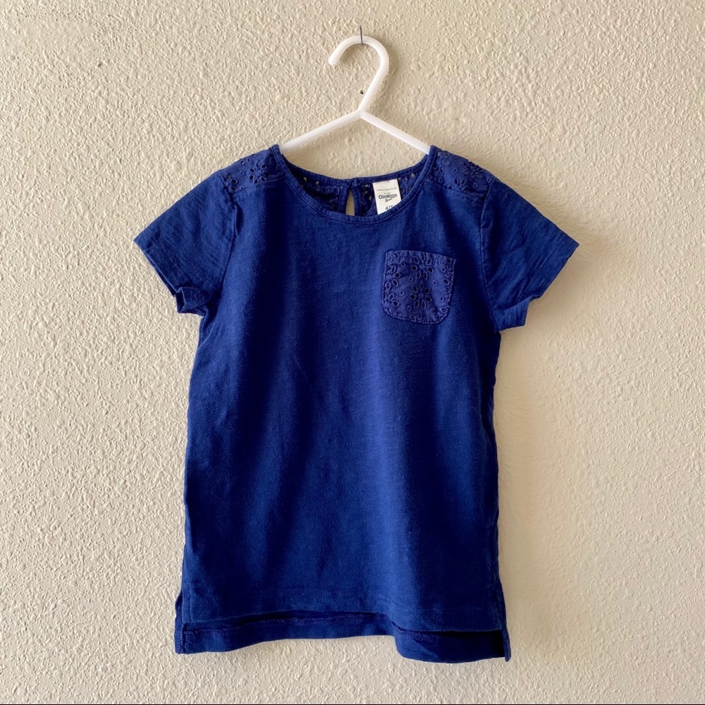 ❤️OshKosh Girls 4/5 Navy Blue Eyelet Top